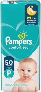 Pañales Pampers Confort Sec P 50u