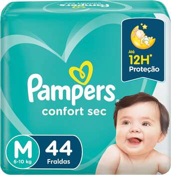 Pañales Pampers Confort Sec M 44u