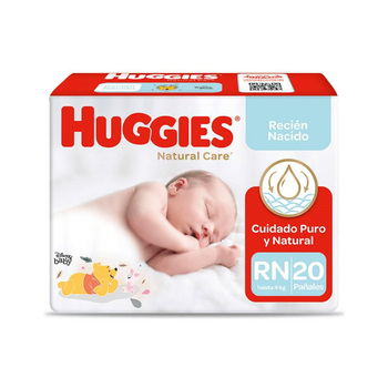 Pañales Huggies Natural Care RN 20u