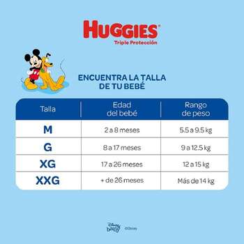 Pañales Huggies Triple Protección XXG 26u