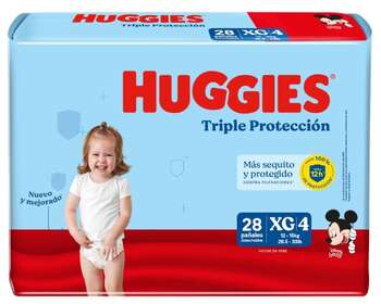 Pañales Huggies Triple Protección XG 28u