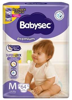 Pañales Babysec Premium M 64u