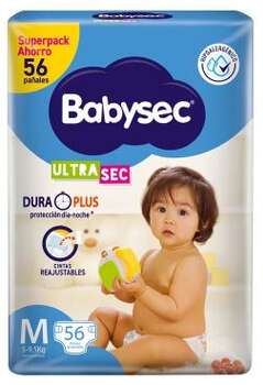 Pañales Babysec UltraSec M 56u