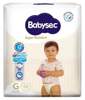 Pañales Babysec Super Premium G 66u