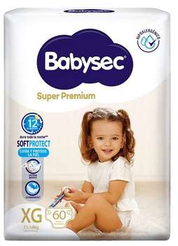 Pañales Babysec Super Premium XG 60u