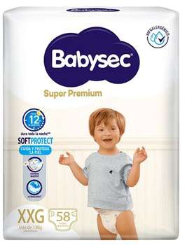 Pañales Babysec Super Premium XXG 58u
