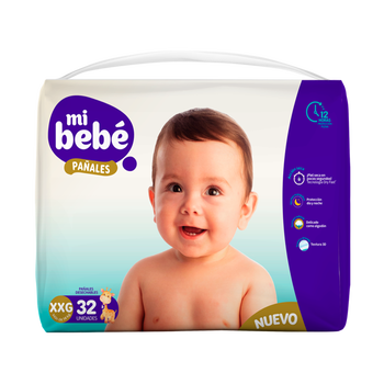 Pañales Mi bebe XXG 32u 